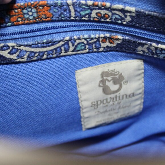 Spartina 449 Blue Boheme Linen Bucket Shoulder Bag - Picture 8 of 8